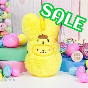 Easter Sanrio Pompompurin Peeps Bunny 5” Plush Backpack Clip NWT Hello Kitty